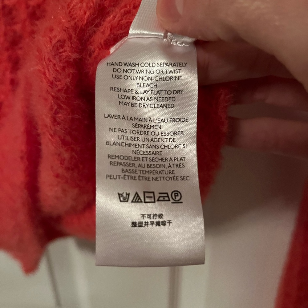 Anthropologie coral orange ruffle neck Fall sweater XS🧡🍊🧶👌🥰 - Picture 4 of 11